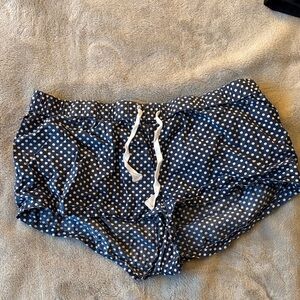 J Crew Navy Polka Dot Women’s Drawstring Sleep Shorts